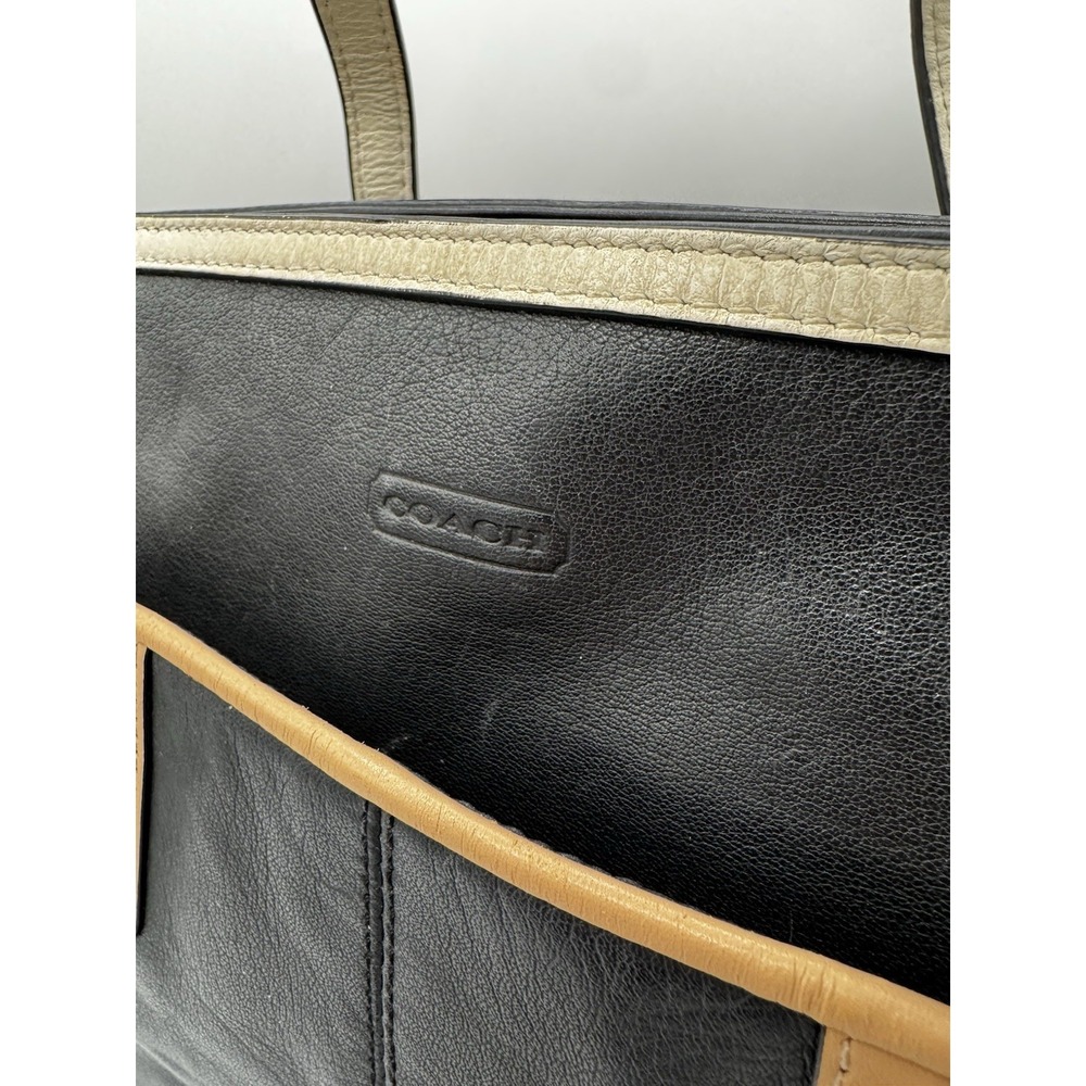 COACH LEATHER TOTE BLACK TAYLOR SPECTATOR CARRYALL LARGE HANDBAG F26132 DG PT3